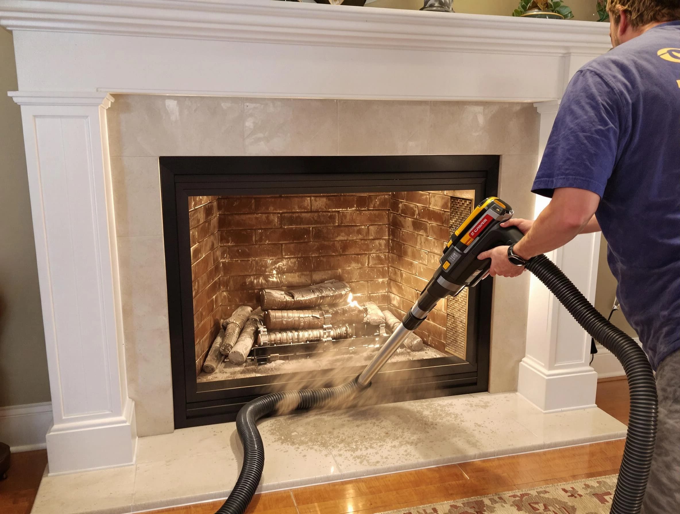 Fireplace cleaning performed by Decatur Chimney Sweep in Decatur, GA