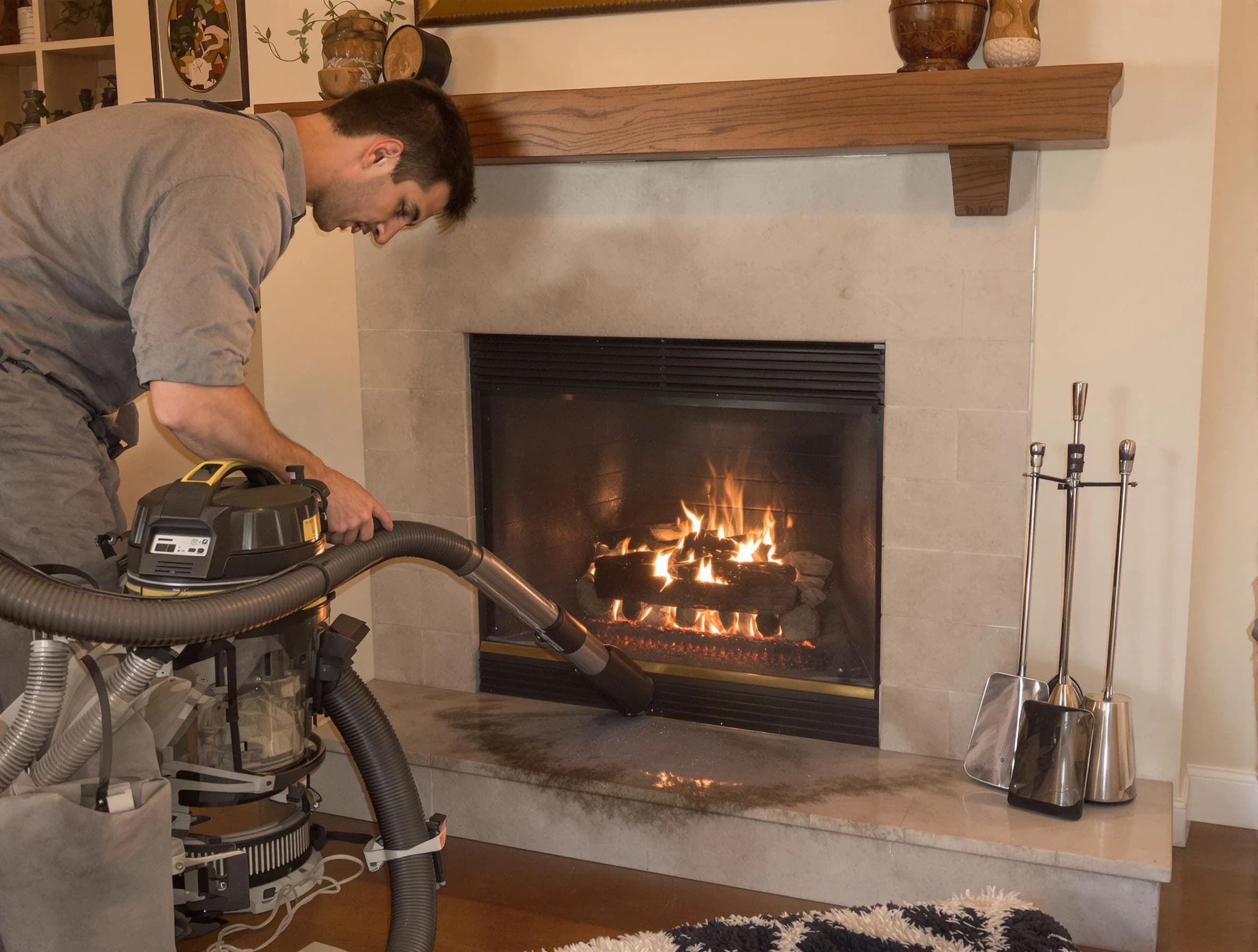 Routine fireplace upkeep by Decatur Chimney Sweep in Decatur, GA