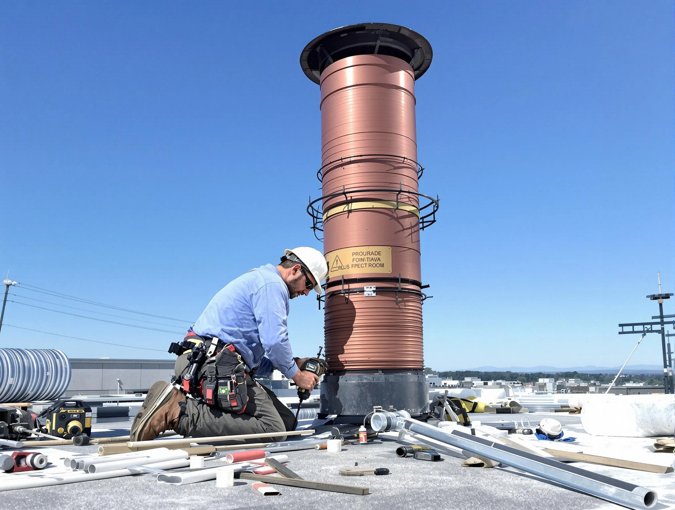 Installed chimney liner by Decatur Chimney Sweep in Decatur, GA