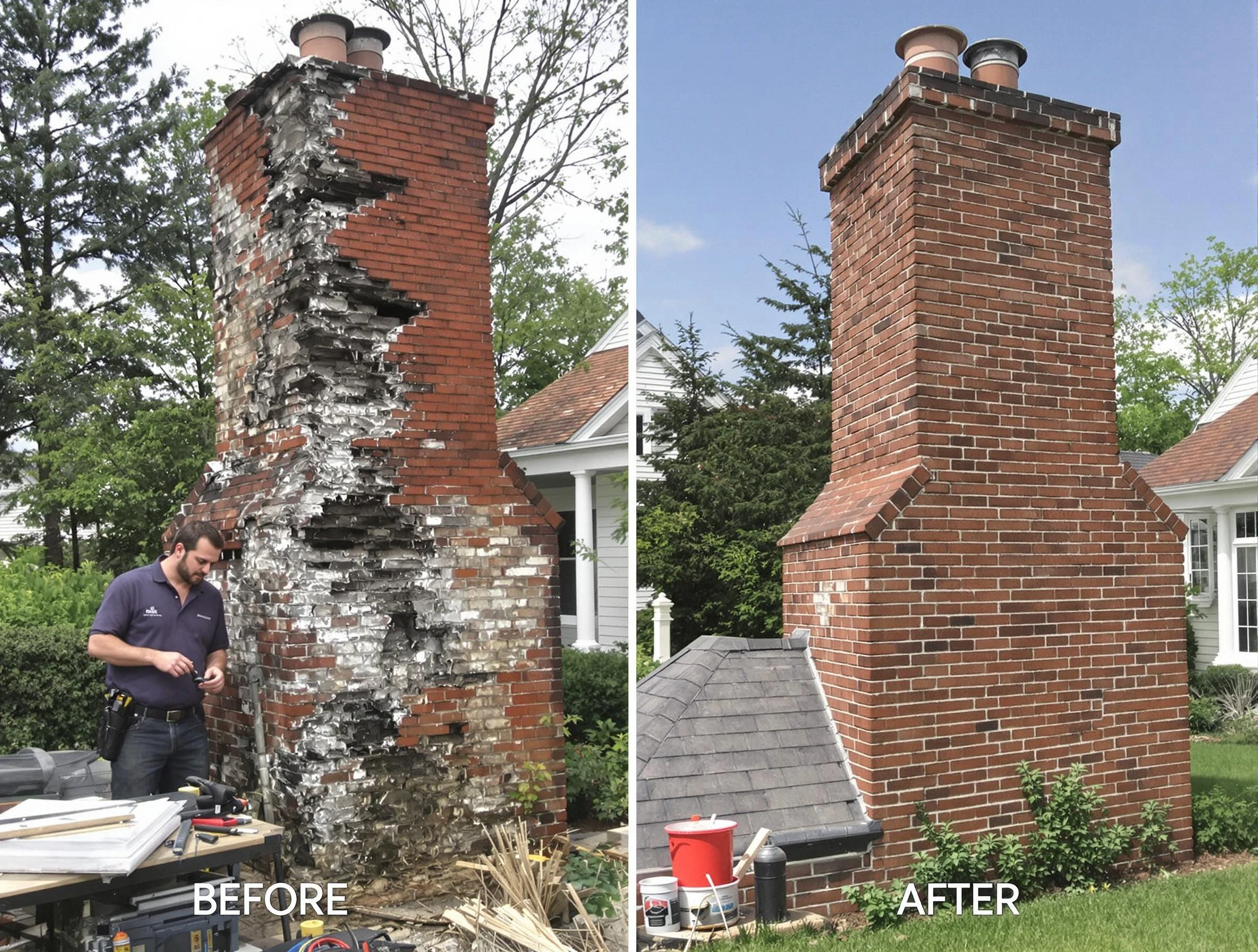 Decatur Chimney Sweep performing a full chimney restoration in Decatur, GA