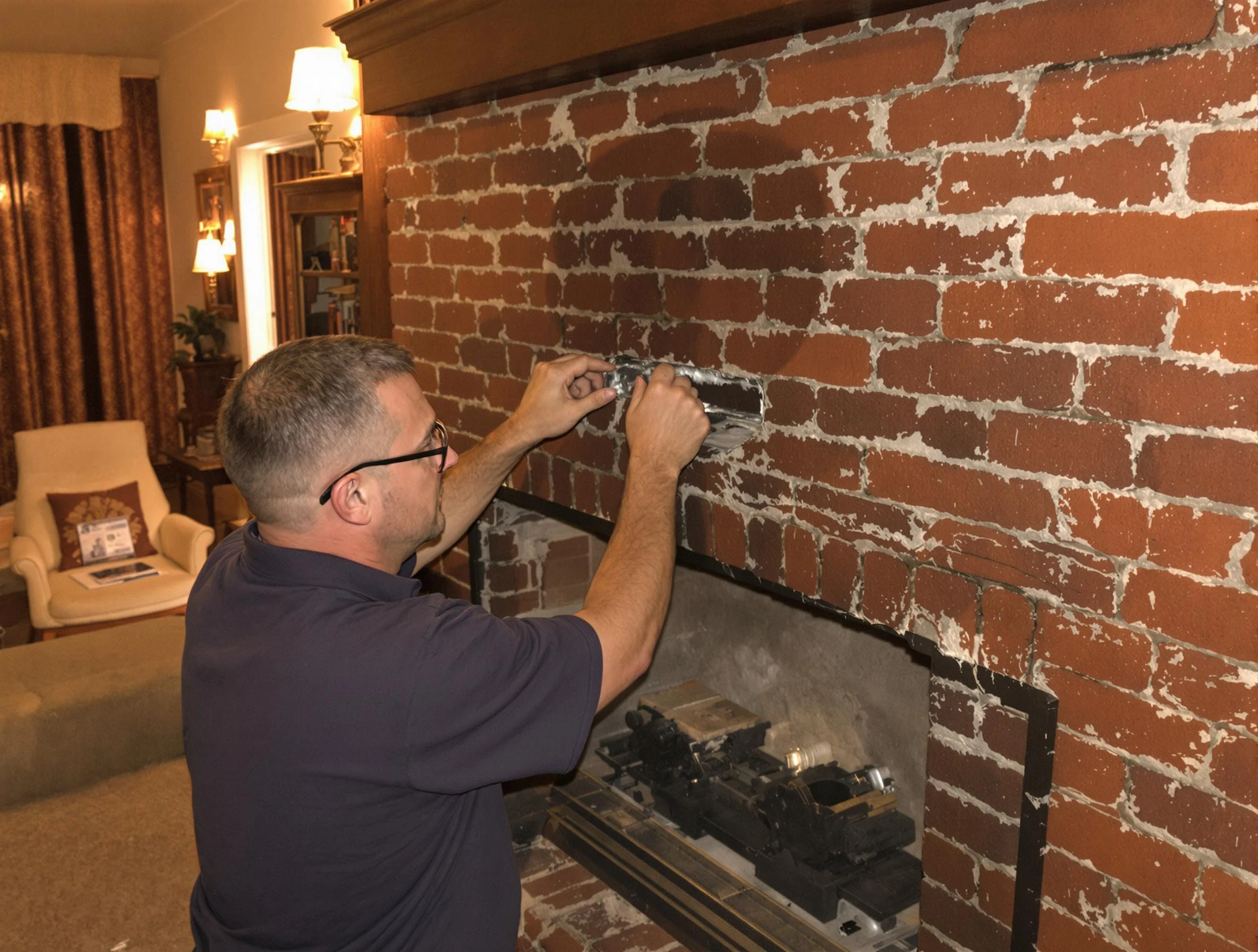 Decatur Chimney Sweep expert fixing a fireplace in Decatur, GA